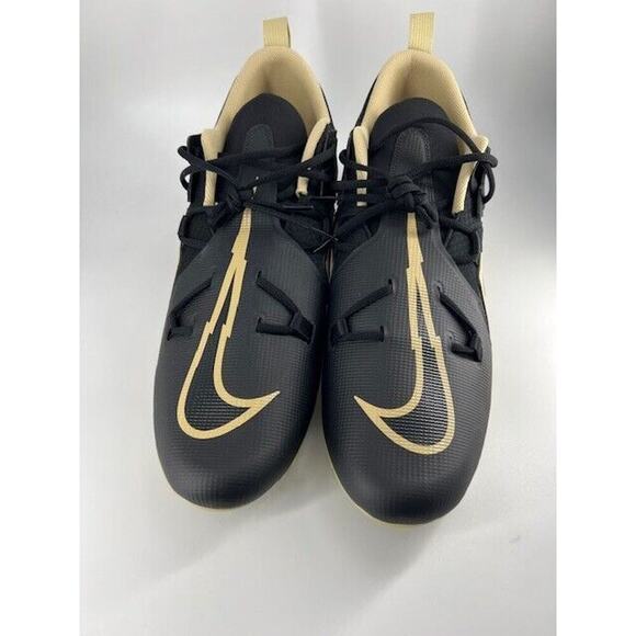 Nike Alpha Menace Pro 3 Black/Gold Football Cleats DM1788-002 Size 18 - Picture 4 of 7